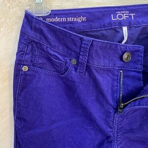 LOFT Modern Straight Stretch Jeans, Bright Purple, Petite Size 24/00